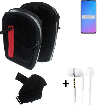 Produktbild von K-S-Trade Outdoor Gürteltasche Holster Umhängetasche + Kopfhörer kompatibel mit Doogee N30 schwarz Handy Tasche Case travelbag Schutzhülle