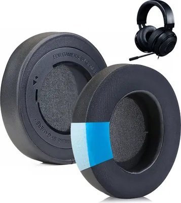 Produktbild von TRADEBIT 2x Ersatz Ohrpolster für RAZER KRAKEN PRO V2 7.1 Mobile Chroma Schwarz Kopfhörer