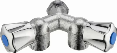 Produktbild von Waschmaschinenhahn Doppel-Y Außengewinde M1/2 (15x21) Ausgang Außengewinde M3/4" (20x27) NOYON & THIEBAULT - 875-1520NUC1"