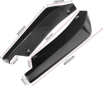 Produktbild von Heckstoßstangen-Lippensplitter, universelle Auto-Seitenkotflügelflossen, Körperspoiler, Kinnrockschutz (Kohlefaserfarbe)