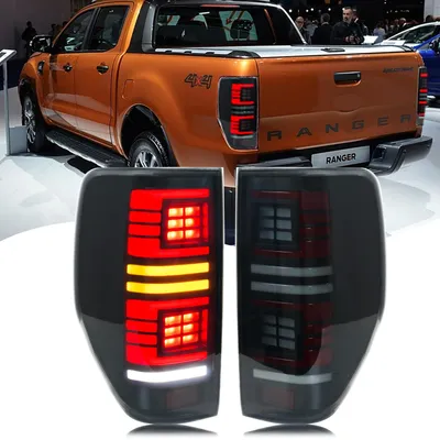 Immagine prodotto di Fari posteriori a LED per Ford Ranger - Gruppo fari posteriori BY-G30LCI - Modello T7 PX MK1/MK2 dal 2012 al 2021 - Indicatori di direzione sequenziali - 12 V - Facili da installare (plug-and-play) - Destro e sinistro - Colore nero