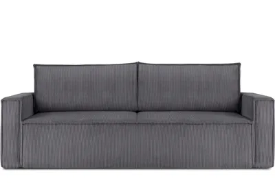 Obrázok produktu pre Rozkladacia pohovka Konsimo s funkciou spania s podrúčkami "NAPI", sivá, manšestrová látka, Loft, 228x89x101 cm