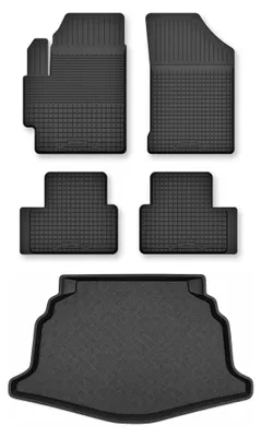 Productafbeelding van Rubberen automatten + kofferbakmat voor Toyota Corolla XII E21 vanaf 2018 (hatchback) – 5-delig, zwart, op maat – Wielganizator Semi-Universal