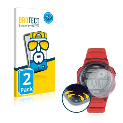 Produktbild von 2x BROTECT Fullscreen Schutzfolie für Casio AE-1000W Displayschutz Folie Fullcover Klar Transparent