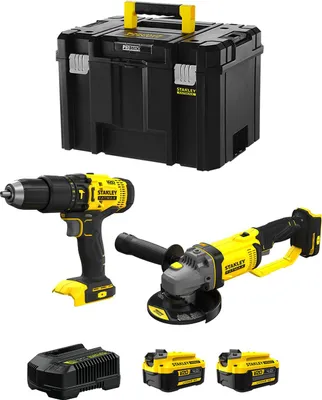 Image de STANLEY FatMax Kit SVK213 (SFMCD711 + SFMCG400 + 2 x 4.0 Ah + Ladegerät + TSTAK VI)