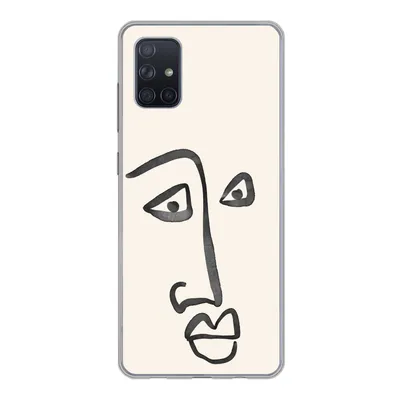 Produktbild von MuchoWow® Handyhülle Schutzhülle Hülle für Samsung Galaxy A71 Gesicht - Augen - Strichzeichnung Silikon Softcase Handy Hülle - Kartenbesitzer