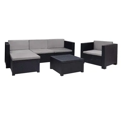 Image de Ensemble Salon Jardin Manhattan Graphite Design Moderne Et Robuste Pour Extérieur - Sp Berner