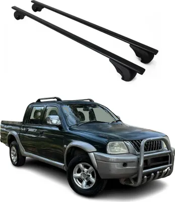 Produktbild von Dachträger Grundtäger für Mitsubishi L200 1996-2005 75kg Metall Schwarz 2 tlg