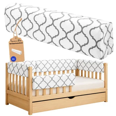 Produktbild von LEANBE Bettkantenschutz 70 cm für Betten -  Kissen für bettumrandung – Graues Ornament