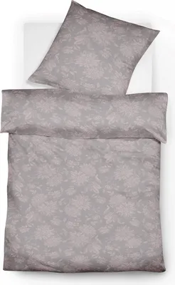 Produktbild von Fleuresse Lech Edelflanell Bettwäsche 135x200 Blumen silbergrau 604109-1