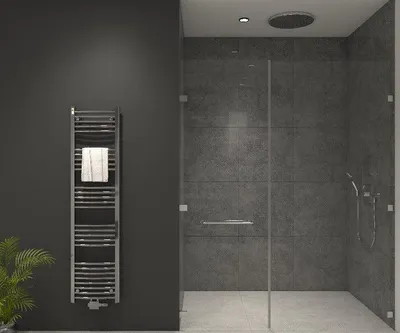 Produktbild von Badheizkörper Chrom 600 x 1200 mm – Handtuchheizkörper mit Mittelanschluss, 371 Watt, ohne Heizstab