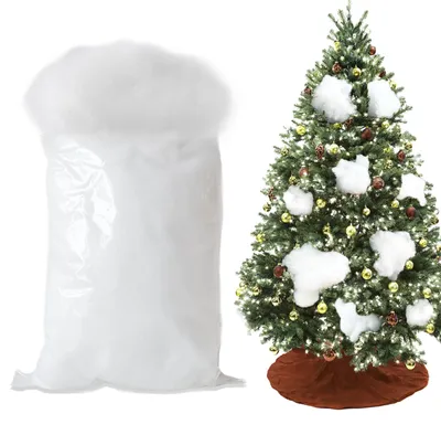 Kunstsnee 300 g, weiße Wollflocken für Weihnachtsdeko