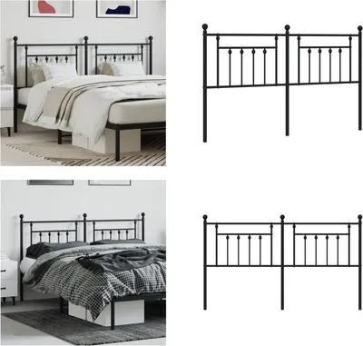Produktbild von vidaXL Kopfteil Metall Schwarz 180 cm - Kopfteil - Kopfteile - Bettkopfteil - Kopfteil Für Doppelbett
