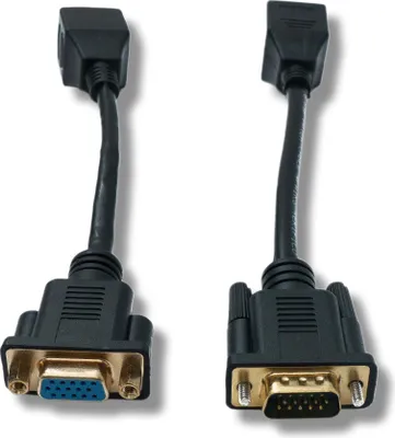 Zdjęcie produktu dla SYSTEM-S Konwerter Ethernet VGA over IP 2x 15 cm VGA do gniazda LAN RJ45 Zasięg 20 m