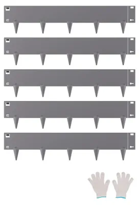 Image de Bordure de pelouse VEVOR, set de 5, 990x207x1,5 mm, bordure de parterre en métal résistant à la rouille, bordure de parterre, bordure de pelouse, facile à installer, paroi de séparation
