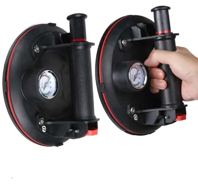 Produktbild von Vakuum-Saugheber - 2er-Set - 20,3 cm - Tragkraft 200 kg - Für Glas, Fliesen und Marmor - Hebegriff für Montage und Wartung
