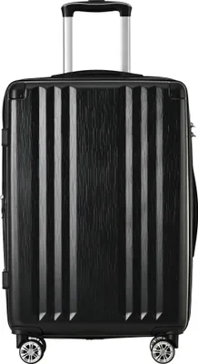 Obrázek produktu pro Kufr okwish Hard Shell, Pojízdný kufr, Cestovní kufr, Příruční zavazadlo 4 kolečka, Materiál ABS, TSA Customs Lock, 66,5*45,5*28 cm, Černá, L