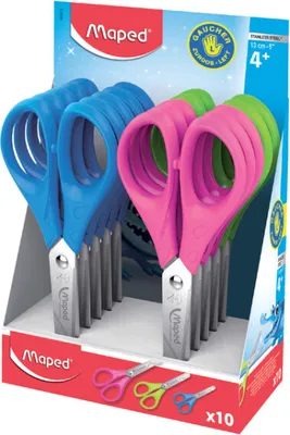 Productafbeelding van MAPED - Schaar MAPED Essentials, 13 cm, linkshandig, verpakking van 10 stuks | Buitenverpakking: 10 stuks