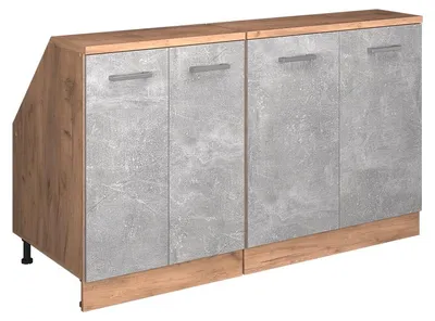 Zdjęcie produktu dla Zestaw szafek na dach skośny Vicco Rion Beton 140 cm Zestaw 2 korpusów szafy głębokość 60 cm, Model 60020