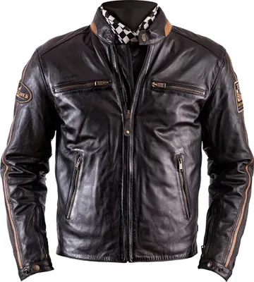 Zdjęcie produktu dla Kurtka motocyklowa Helstons ACE Rag, skórzana, brązowa, rozmiar M