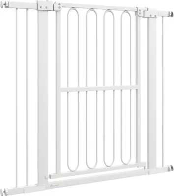 Produktbild von Weiss Tuerschutzgitter Hund 76-104 cm Absperrgitter ohne Bohren Treppengitter Stahl
