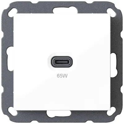 Produktbild von Unterputz USB-Ladestation, USB-C 65 Watt Charger, weiß o. R.