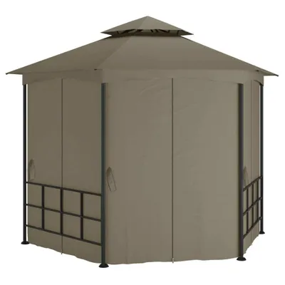 Image de Pavillon avec parois latérales 3,1x2,7 m Taupe