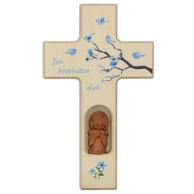 Produktbild von Kinderkreuz Schutzengel blau