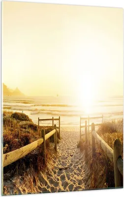 Produktbild von Bilder auf glas - Einteilig - Sonnenaufgang Welle Insel Meer - 50x70cm - Glasbilder - Wandbilder - Bilder - Wanddekoration aus Glas - Glas Bilder - Wandbild auf Glas - GPA50x70-3164