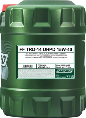 Produktbild von FANFARO UHPD TRD-14 für 15W-40 20 Liter Motoröl Motorenöl Synthetisch CATERPILLAR ECF-3 CUMMINS CES 20081 DDC PGOS 93K218 DQC III-10 LA Mack EO-O PP