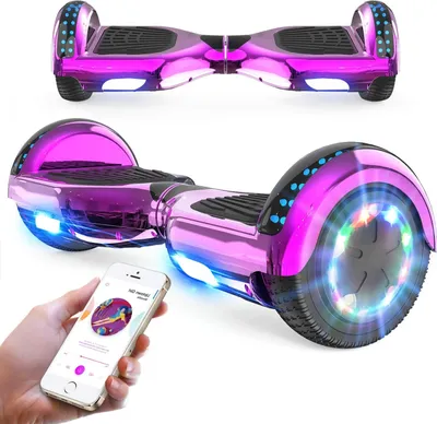 Produktbild von GEARSTONE 6.5 Zoll Hoverboard Elektro Skateboard mit LED Leuchten & Bluetooth Musik rosa