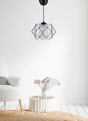 Image de Opviq , LB029, lustre, noir, structure métallique, 23,5 x 23,5 x 76 cm