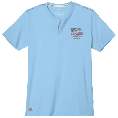 Produktbild von Redfield Henley-T Übergröße hellblau Brustprint