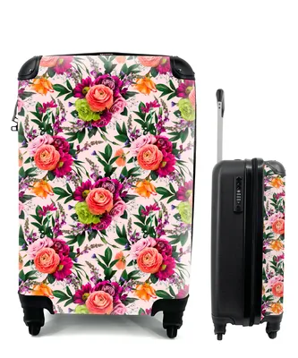 Produktbild von MuchoWow® Koffer Handgepäck Trolley Rollkoffer Kleine Reisekoffer mit 4 Rollen - Blumen - Farben - Muster - Cabin Size < 55x40x23 cm & 55x40x20 cm - Fotokoffer - Kabinenkoffer - Boardgepäck - Reise-Box - Reisekoffer - Reisegepäck - Koffer mit Bild - Trolley für Kinder