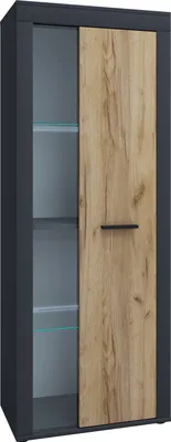 Immagine prodotto di Cassettiera in legno VCM | credenza con ante a battente | credenza con un'anta in vetro | dimensioni circa h. 159 x l. 60 x p. 35 cm - Usilo