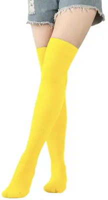 Immagine prodotto di CHPN - Calze lunghe gialle - Calze gialle - Calze a ginocchio sottili - Giallo - 54 cm - Calze a ginocchio sottili
