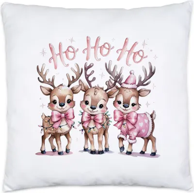 Produktbild von Ho Ho Ho Kissen Weihnachtsmotiv Rentier Weihnachten Geschenkidee Deko