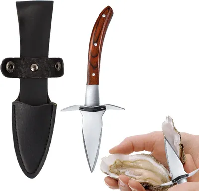 Produktbild von Austernöffner mit Handschutz, Holzgriff, Edelstahl, 1 Stück, für die Küche