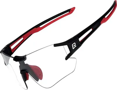 Produktbild von ROCKBROS Fahrradbrille Rahmenlose Photochromic Sonnenbrille UV400 Sport Brille Schwarz Rot 10125