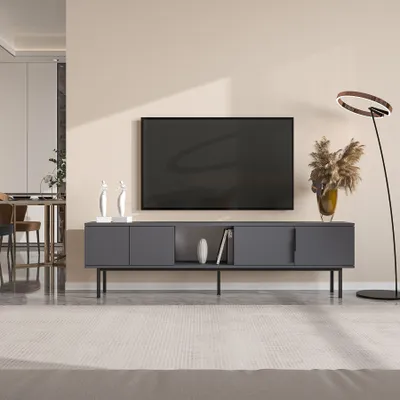 Obrázok produktu pre Skye Decor, Ramsey - antracit, TV stolík, 100 % melamínom potiahnutá drevotrieska, antracit, 180 x 29,6 x 50 cm