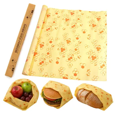 Productafbeelding van Bijenwasdoek rol - Herbruikbare vershoudfolie - Voor het n van voedsel - 33 x 100 cm