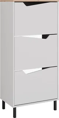 Produktbild von Schuhkipper Vicco Marelle Weiß/Artisan 60 x 129.5 cm mit 3 Fächern, Model 57861