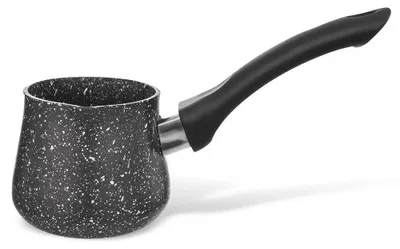 Obrázok produktu pre Turecká kávová kanvica – kávovar s pokrievkou a rukoväťou – hliník – 500 ml – čierna