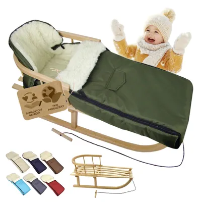 Produktbild von Holzschlitten mit Winterfußsack