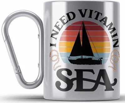 Produktbild von Trendation - Segeln Geschenk Edelstahl Tasse Karabiner Mir Reichts Ich Geh Segeln Geschenkidee für Segler Karabiner Edelstahl Tasse Karabiner Edelstahl Besonders Segelboot Mann (Silber)