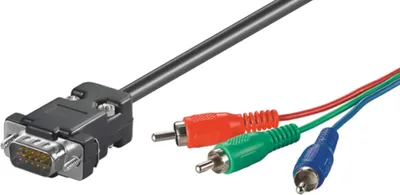 Produktbild von Wentronic AVK 605-500 5.0m, VGA (D-Sub), 3 x RCA