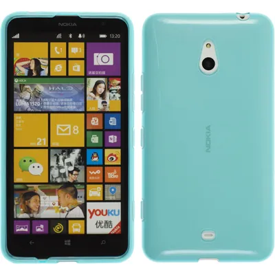 Produktbild von PhoneNatic Case kompatibel mit  Nokia Lumia 1320 - türkis Silikon Hülle transparent + 2 Schutzfolien