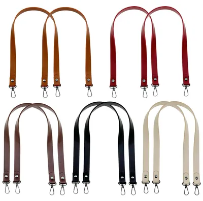 PU-Leder Handtaschengriffe, 10 Stück, 5 Farben, 64,5 cm, mit Haken