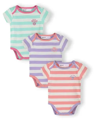 Produktbild von Minoti Baby Bodys Baumwolle kurzarm Flieder Gr. 80 für Mädchen