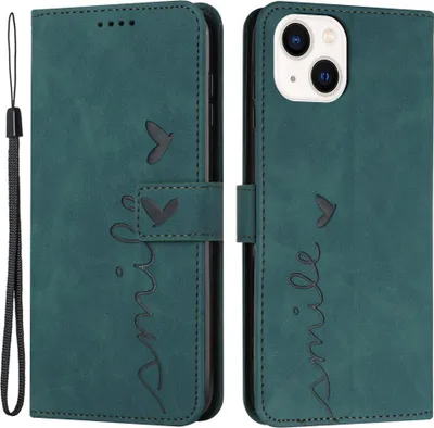 Produktbild von iPhone 15 Hülle - Coverup Smile Klapphülle - Grün